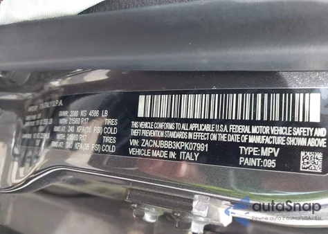 2019 Jeep Renegade Latitude 4X4 from USA, damaged, VIN ZACNJBBB3KPK07991
